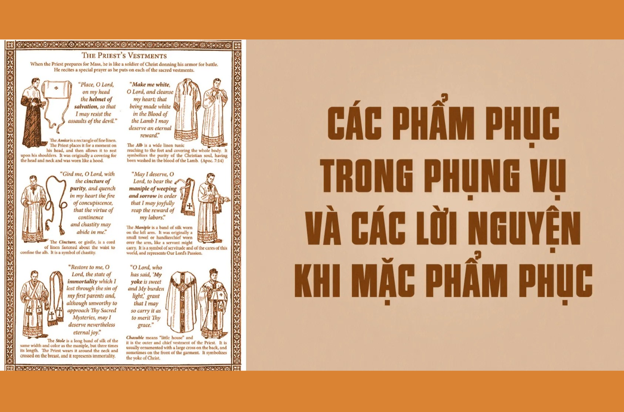 Các phẩm phục trong phụng vụ và các lời nguyện khi mặc phẩm phục